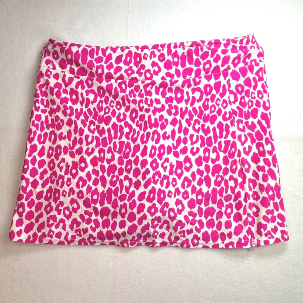 Jude Connally Ali Top Morgan Skort Set Pink White Leopard Animal Print Womens L - Picture 8 of 12